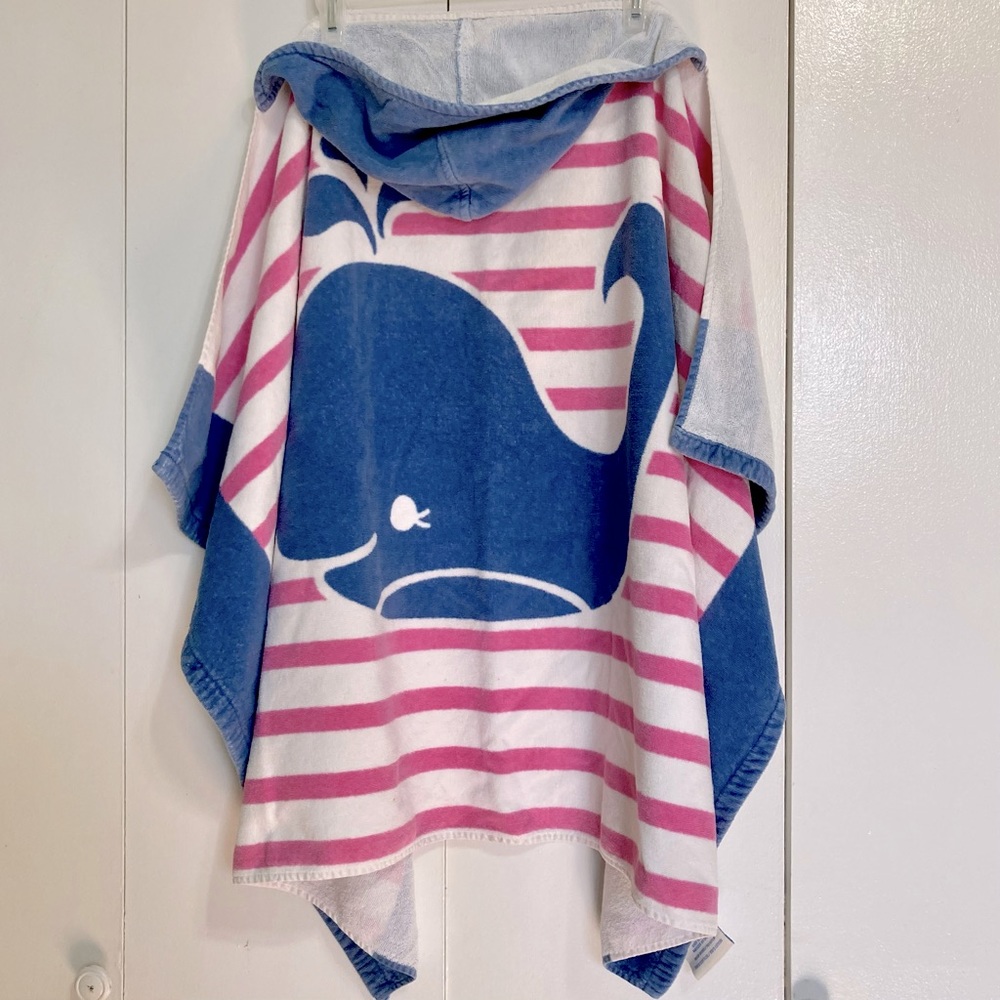 POTTERY BARN Kids Whale Bath Beach Wrap Towel Pink Blue 46" Wide x 29" Long - Picture 5 of 15